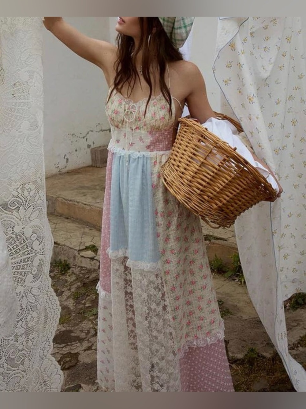 Patchwork CottageCore Dress - image 2